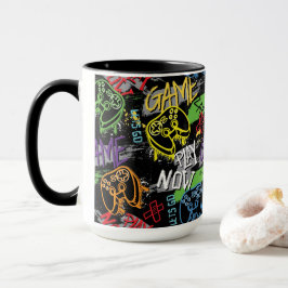 Caneca Neon Graffiti Gaming Pattern
