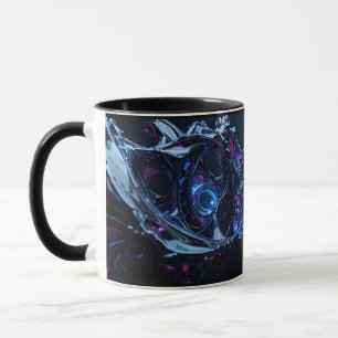 Caneca Neon Nexus: Estrutura Tecno-Orgânica Intertecida
