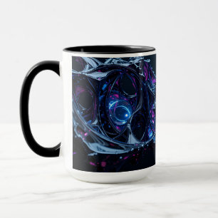 Caneca Neon Nexus: Estrutura Tecno-Orgânica Intertecida