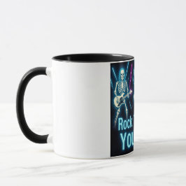 Caneca Neon Skeletons Rock Duro Halloween Mug