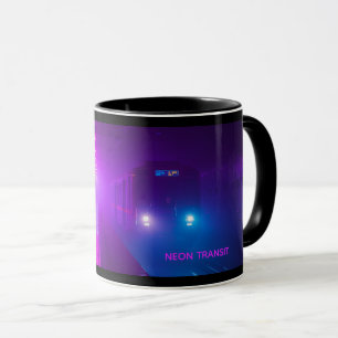 Caneca Neon Subway Vaporwave – Café Cyberpunk Retr