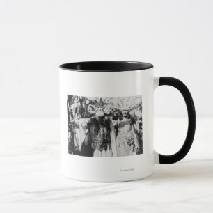 Caneca Netuno e senhorita América na fotografia do