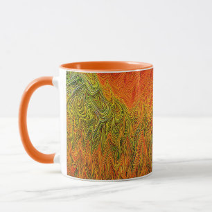 Caneca "Neural Firestorm" - Abstrato amarelo laranja