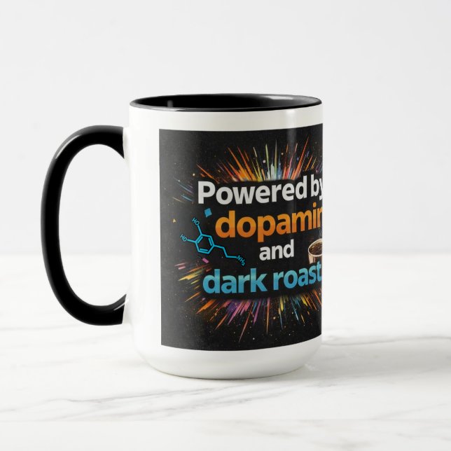 Caneca Neurodivergente Energizado pelo Café Dopamina (Esquerda)