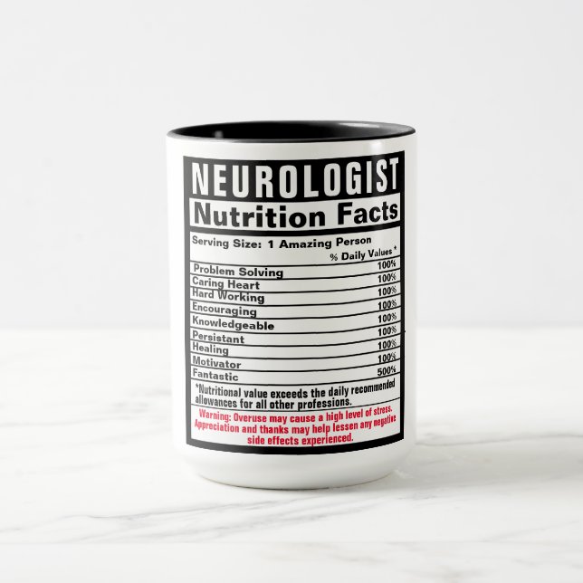 Caneca Neurologista Doutor Fatos Nutricionais Engraçados (Centro)
