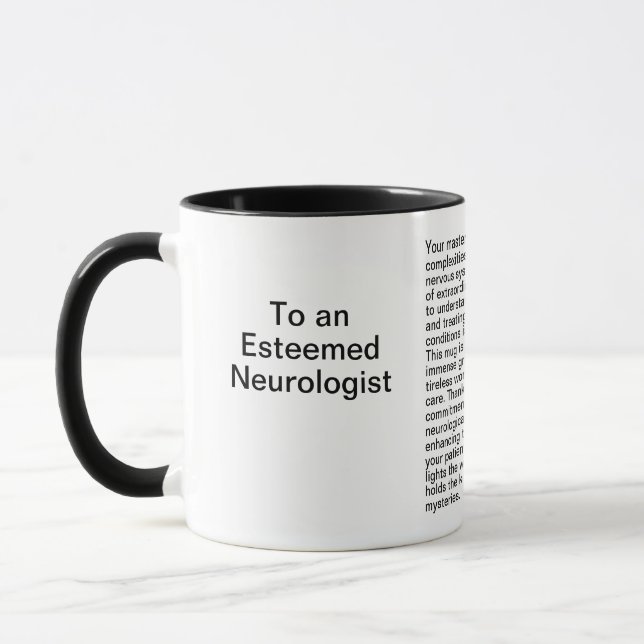 Caneca Neurologista Obrigado Mensagem (Esquerda)