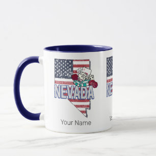 Caneca Nevada United States Retro Map Vintage USA Casino