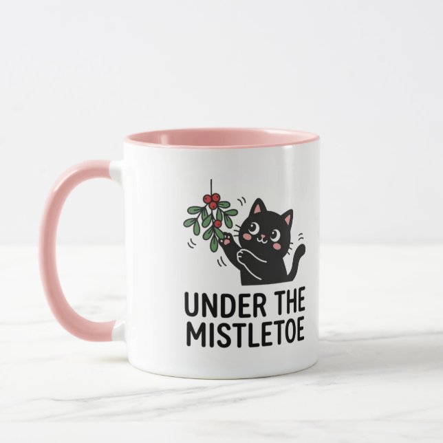 Caneca Nevasca Alegre Desenho de Gato Preto com Visgo (Esquerda)