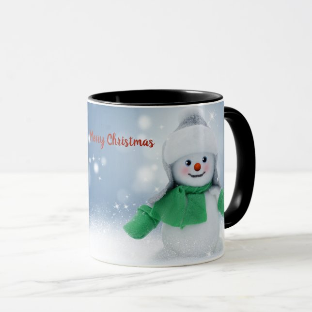 Caneca Neve com um cachecol (Frente Esquerda)