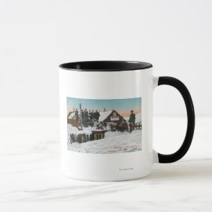Caneca Neve sobre a casa TopsNome, AK