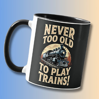 Caneca Never Too Old To Play Trains