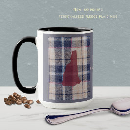 Caneca New Hampshire Plaid With State Outline Mug