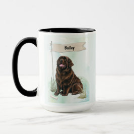 Caneca Newfoundland Watercolor Personalized Dog