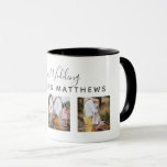 Caneca NeWLYWEDS WEDDING<br><div class="desc">Adicione as suas fotos de casal a este moderno monograma temático,  presente fotográfico,  perfeito para as recém-casadas no dia do seu casamento como presente de casamento.</div>