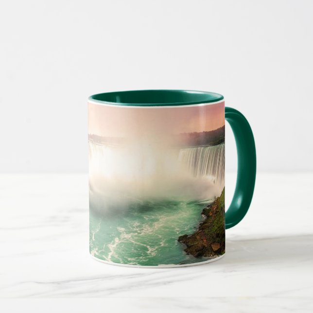 Caneca Niagara Falls, Canadá por pôr do sol estilizado (Frente Esquerda)