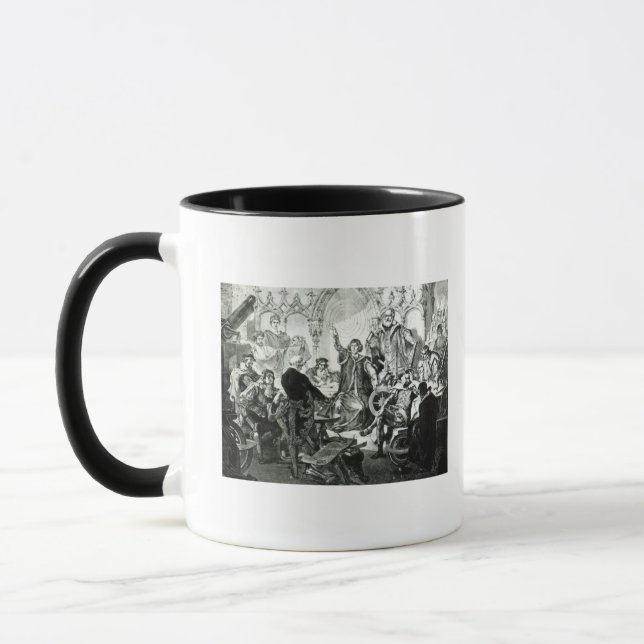 Caneca Nicolau Copérnico que explica sua teoria (Esquerda)