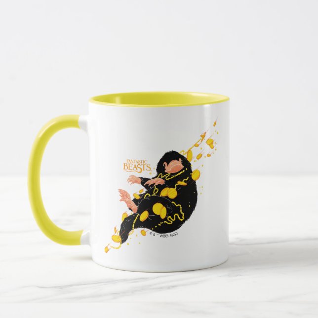 Caneca Niffler Flutuando Com Dourado (Esquerda)