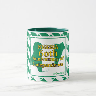 Caneca NIGÉRIA 60ª INDEPENDÊNCIA   Nigerian Flag Souvenir