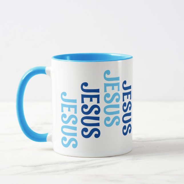 Caneca Ninefold Jesus Blue e White Mug (Esquerda)