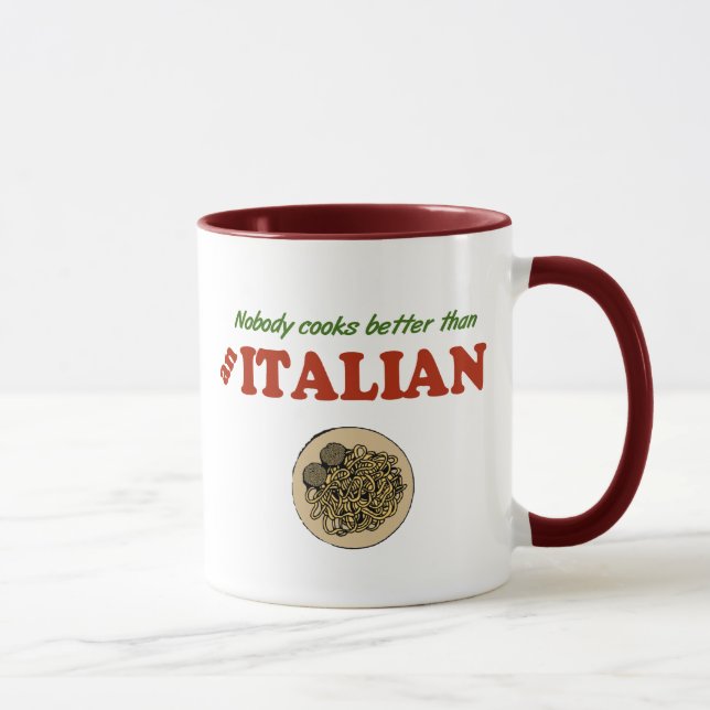 Caneca Ninguém cozinha melhor do que um italiano (Direita)