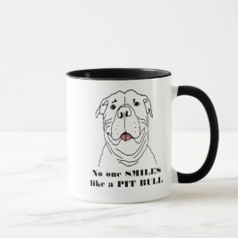 Caneca Ninguém sorri como uma citação engraçada do Cachor