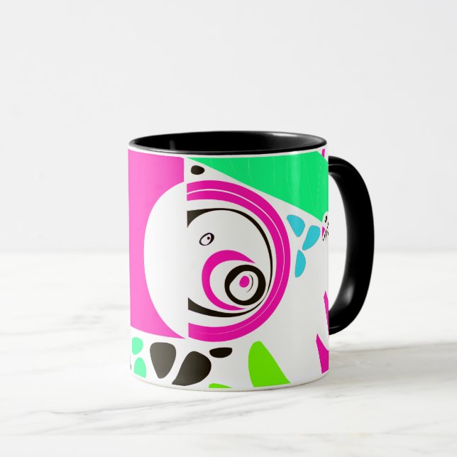 Caneca Ninho de Pássaro - Branca de Fuchsia (Frente Esquerda)