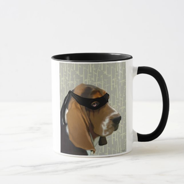 Caneca Ninja Basset Hound Dog (Direita)