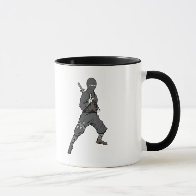 Caneca Ninja ~ Ninjas 5 Artes Marciais Warrior Fantasy Ar (Direita)