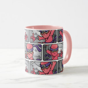 Caneca Ninjas cor-de-rosa