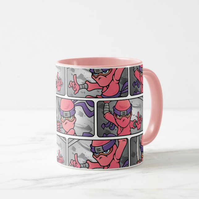 Caneca Ninjas Rosa (Frente Esquerda)