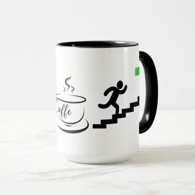 Caneca Nível de Bateria de Energia do Café Design (Frente Esquerda)