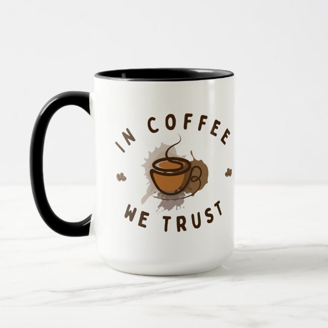 Caneca No café confiamos em engraçado (Esquerda)