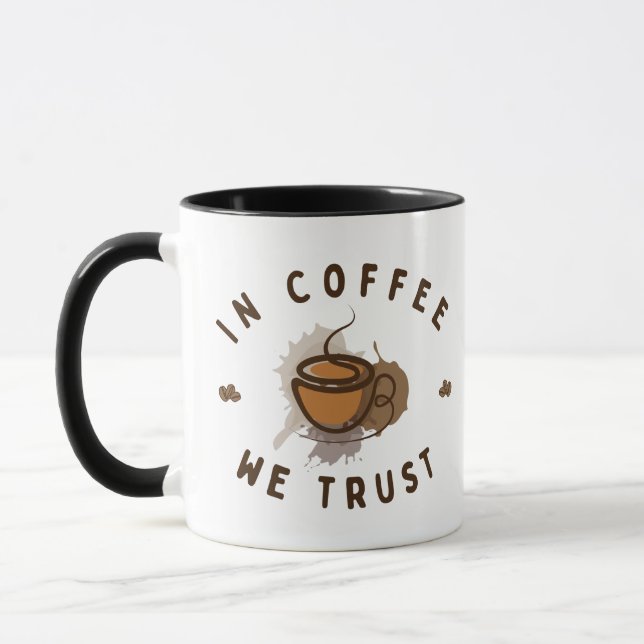 Caneca No café confiamos em engraçado (Esquerda)