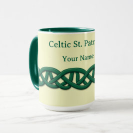 Caneca Nó Celta Infinito Sem Costura Verde Escuro