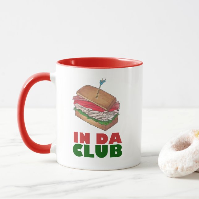 Caneca No Da Club Turkey Sandwich Compra Gift Engraçado F (Com Donut)