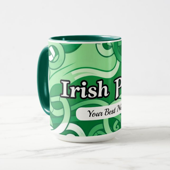 Caneca Nó de Orgulho Irlandês Personalizada (Frente Esquerda)