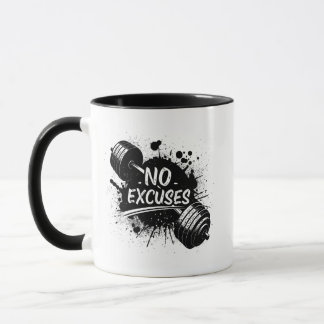 Caneca No Excuses Mug – Bold Motivational Coffee Cup