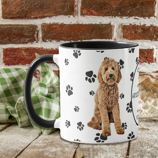 Caneca No oitavo dia Deus Criou o Cachorro de Goldendoodl (Criador carregado)