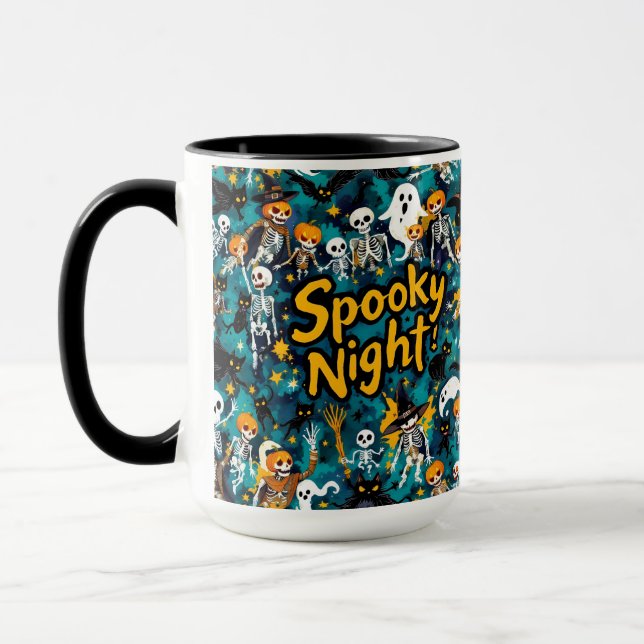 Caneca Noite assustadora, Halloween, de Natasha Us (Esquerda)