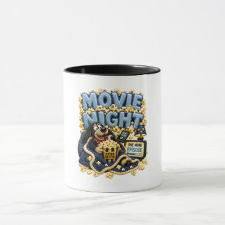 Caneca Noite de Filme Por Favor Pausar Engraçado Aconcheg
