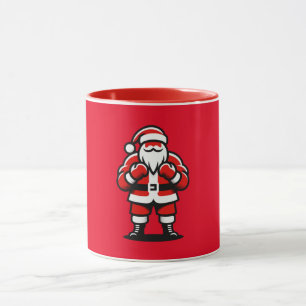 Caneca Noite de Luta Festiva dos papais noeis - Boxing Fe