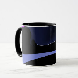 Caneca Noite do Cometa: Azul Abstrato, Roxo e Preto
