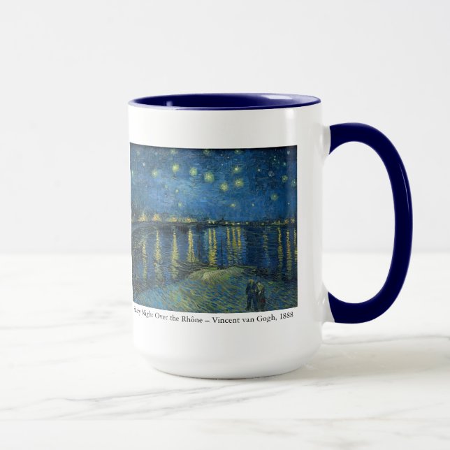 Caneca Noite Estrelada de Van Gogh Arte de Gratidão Uplif (Direita)