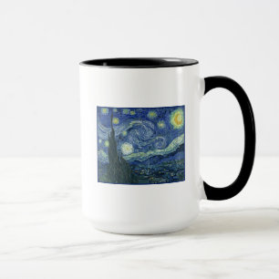 Caneca Noite Estrelada, Estrelas Francesas Azuis, Vincent