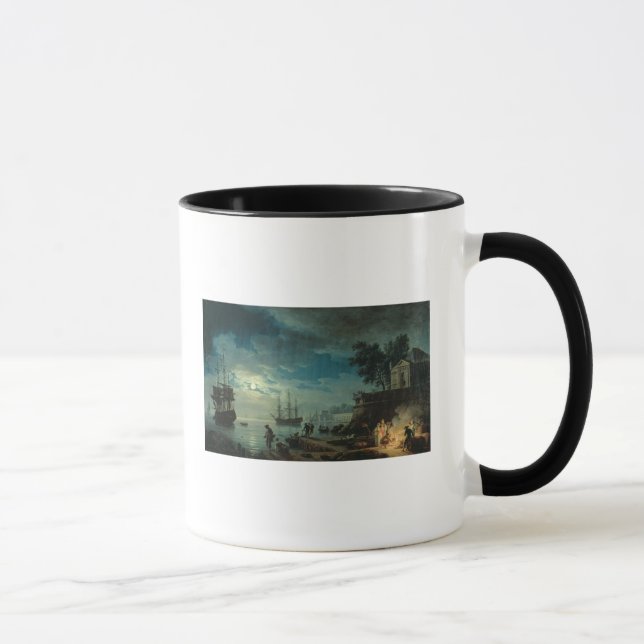 Caneca Noite: Um porto no luar, 1748 (Direita)
