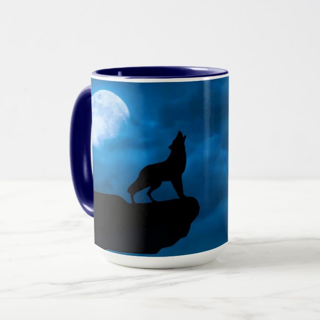 Caneca Noite Wolfe Cerâmica Mug (Frente Esquerda)