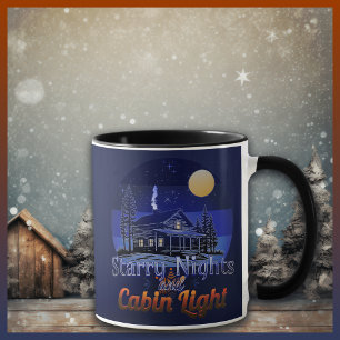 Caneca Noites de Starry e Cabine Luz Retro Sunset