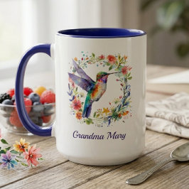 Caneca Nome Avó Beija-flor Presente Floral
