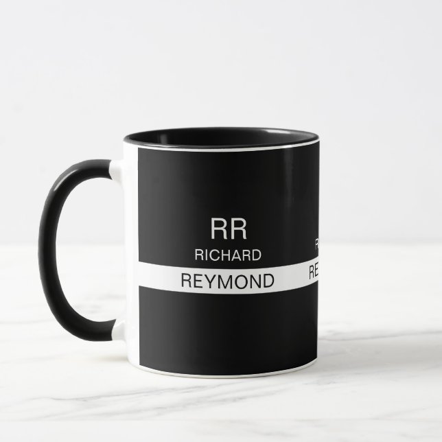 Caneca Nome Black Mug. simples e moderno (Esquerda)