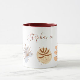 Caneca Nome Botânico Flor Forma Abstrata Boho